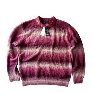 Original Use Gradient Knit Sweater Size M Purple/Brown Acrylic Blend Crew Neck